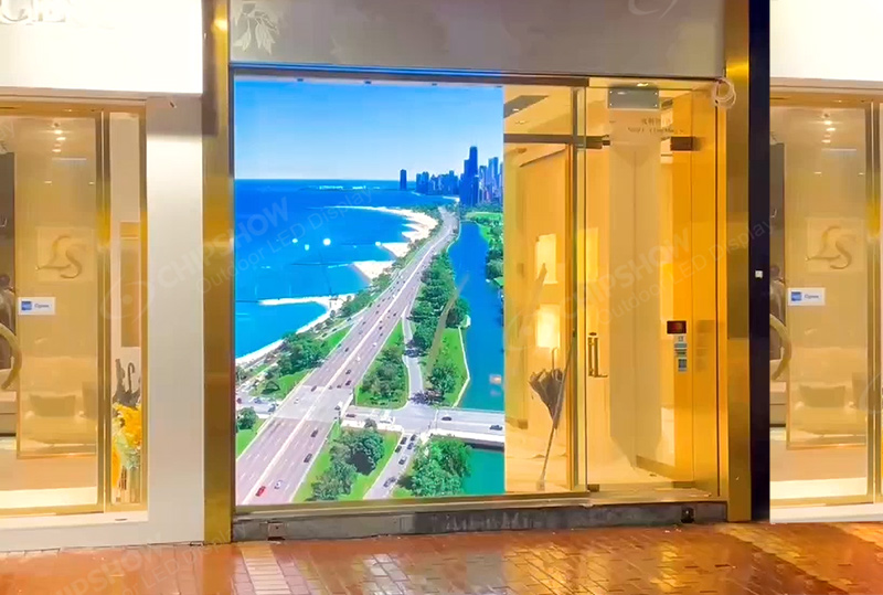 شاشة نافذة ملونة كاملة داخلية P2.5 HD في هونغ كونغ مشروع متجر