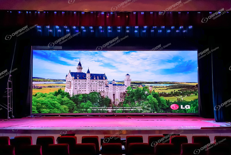 شاشة عرض LED داخلية كاملة الألوان وعالية الوضوح C-Max P2.5 مع جدار شاشة عالي التحديث، دراسة حالة لمشروع جامعة Lanzhou في الصين